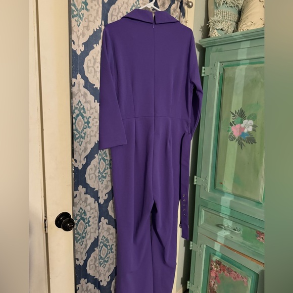 New York and Comoany Purple Jumpsuit size L never worn new with tags! Belted - Picture 4 of 5